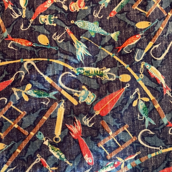 Vtg 90s KAHALA HAWAIIAN ISLANDS sz XXL Fish Lure ButtonFront Cotton Hawaii USA - Picture 7 of 16